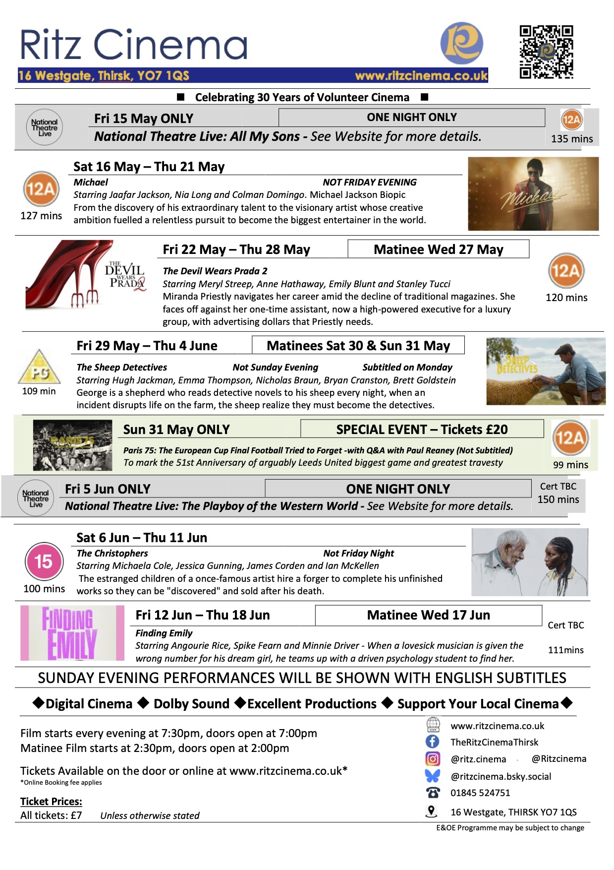 Screenings At The Ritz Across May & June 2026